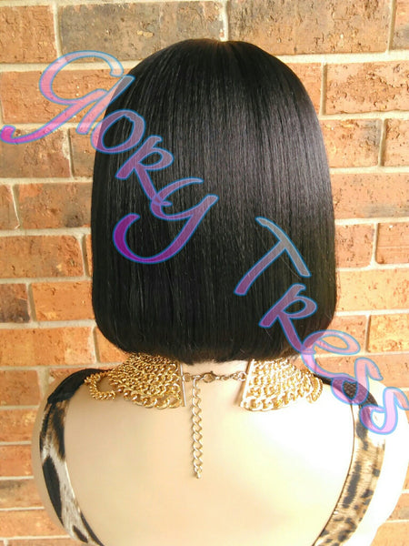 Wig, China Bob Wig, Glory Tress Wigs, 100% Human Hair Blend Wig, Short & Straight Full Wig, Yaki Straight Wig, ON SALE // EGYPTIAN