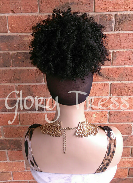 ON SALE // Kinky Curly Afro Drawstring Ponytail, Black Ponytail Extensions, African American Hairstyle // Lily - Glory Tress