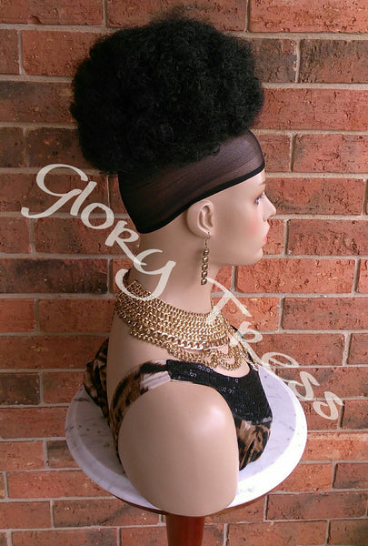 Ponytail, Drawstring Ponytail, Kinky Curly Drawstring Ponytail, Black Afro Puff Ponytail, African American Wig, On Sale // SHARON