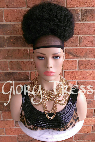 Ponytail, Drawstring Ponytail, Kinky Curly Drawstring Ponytail, Black Afro Puff Ponytail, African American Wig, On Sale // SHARON