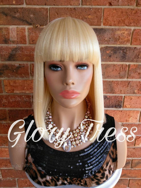 Wigs - Blonde Wig - Glory Tress - Full Cap Wig - China Bang wig - Human Hair Blend Wig - Straight Wig - ON SALE // CHARITY