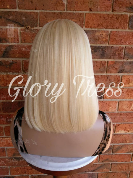Wigs - Blonde Wig - Glory Tress - Full Cap Wig - China Bang wig - Human Hair Blend Wig - Straight Wig - ON SALE // CHARITY