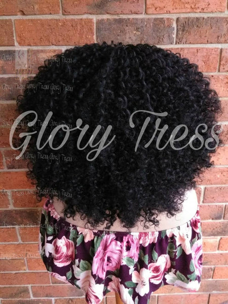 Kinky Curly Lace Front Wig, Big Curly Afro Wig, Black Curly Wig//VASHTI