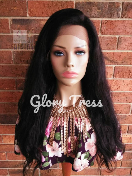 Black Wavy Lace Front Wig 100% Brazilian Virgin Human Hair Wig  Glory Tress Wigs Free Parting Closure - SABBATH