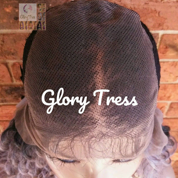 Silver Gray Lace Front Wig, Wigs, Human Blended Wig, Deep Wavy Wig, Ombre Platinum Silver Wig, 13 x 4 Free Parting, ON SALE // STORMY