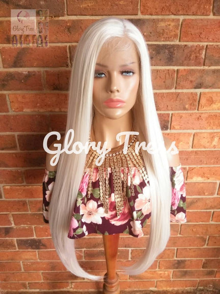 24" Lace Front Wig #60 White Blonde Wig For White Women Platinum Blonde Wig Straight Blonde Wig Glory Tress Wigs Free Parting Wig - PURITY