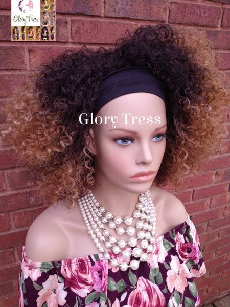 Headband Half Wig -  Kinky Curly Wig - Ombre Wig - Beginner Friendly Wig - Glory Tress Wigs - African American Wig // TRUST 3