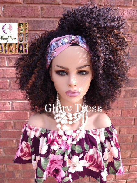Headband Half Wig -  Kinky Curly Wig - Black Wig - Beginner Friendly Wig - Glory Tress Wigs - African American Wig // HAPPY