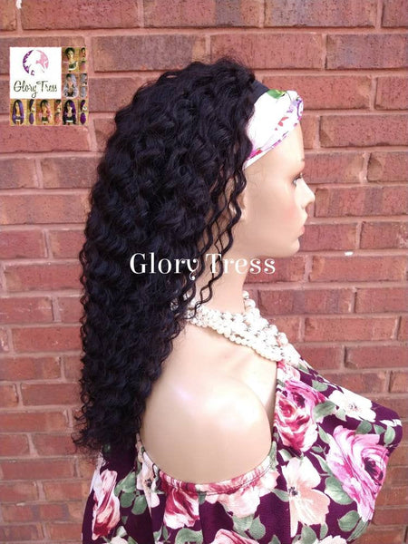Headband Half Wig, 100% Human Remy Hair - Kinky Curly Wig - Black Wig - Glory Tress Wigs - African American Wig // FAITH