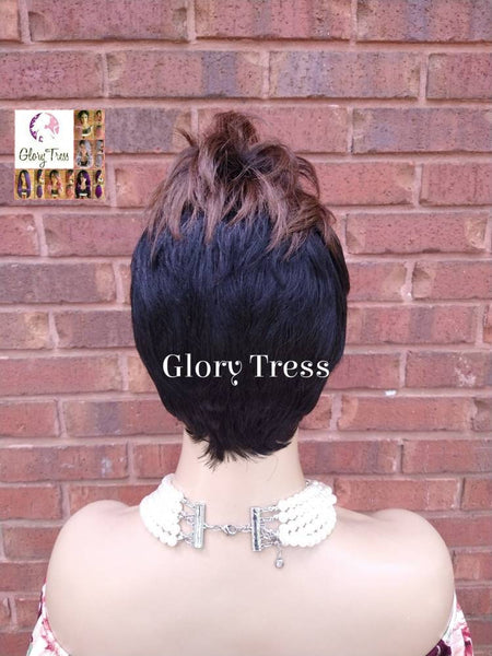 Full Wig, Pixie Cut Wig, Mohawk Wig, Glory Tress, Ombre Mohawk Full Wig, Short Razor Cut Wig // REPENT