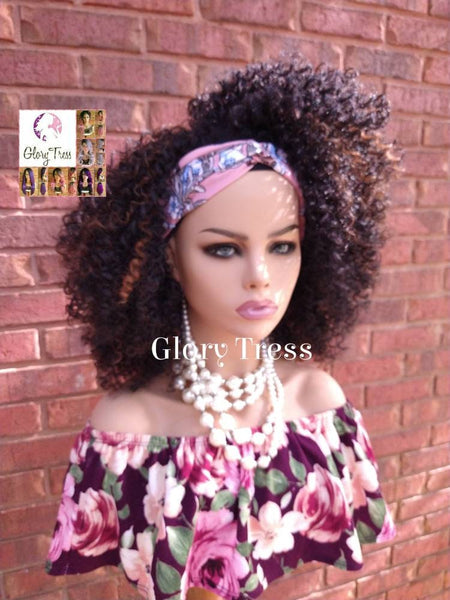 Headband Half Wig -  Kinky Curly Wig - Black Wig - Beginner Friendly Wig - Glory Tress Wigs - African American Wig // HAPPY