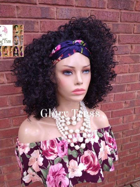 Headband Half Wig -  Kinky Curly Wig - Black Wig - Beginner Friendly Wig - Glory Tress Wigs - African American Wig // PROSPER