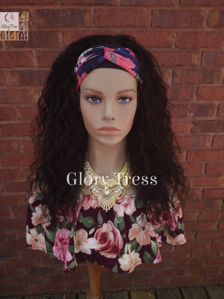 Headband Half Wig, 100% Human Remy Hair - Loose Wavy Wig - Black Wig - Glory Tress Wigs - African American Wig // HOPE