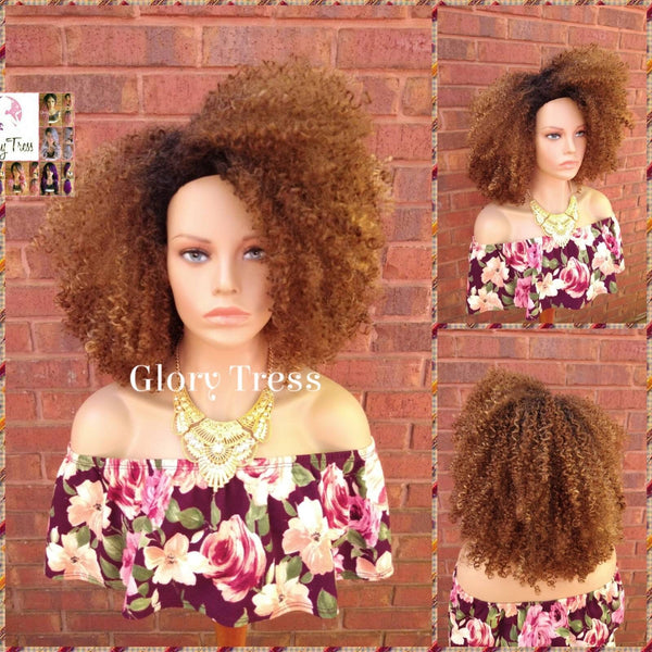 Half Wig - Curly Half Wig - Ombre Blonde Wig - Beginner Friendly Wig - Glory Tress - African American Wig // PLENTIFUL