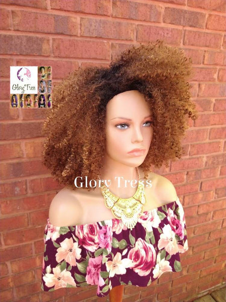 Half Wig - Curly Half Wig - Ombre Blonde Wig - Beginner Friendly Wig - Glory Tress - African American Wig // PLENTIFUL