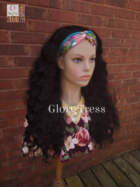 Headband Half Wig -  Wavy Wig - Black Wig - Beginner Friendly Wig - Glory Tress Wigs - African American Wig // HOPEFUL