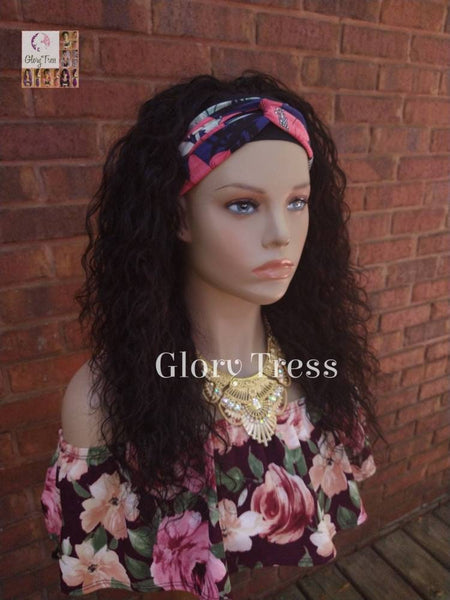 Headband Half Wig, 100% Human Remy Hair - Loose Wavy Wig - Black Wig - Glory Tress Wigs - African American Wig // HOPE