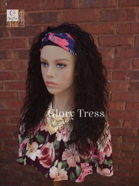 Headband Half Wig, 100% Human Remy Hair - Loose Wavy Wig - Black Wig - Glory Tress Wigs - African American Wig // HOPE