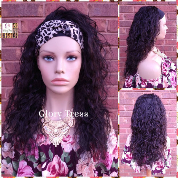 Headband Half Wig, 100% Human Remy Hair - Loose Wavy Wig - Black Wig - Glory Tress Wigs - African American Wig // ENDURANCE