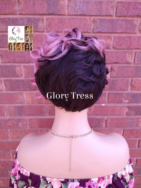 Short Wavy Pink Wig | Pixie Cut With Side Bangs | Glory Tress Wigs | Wigs For Hair Loss, Alopecia Chemo Wig //REVIVE