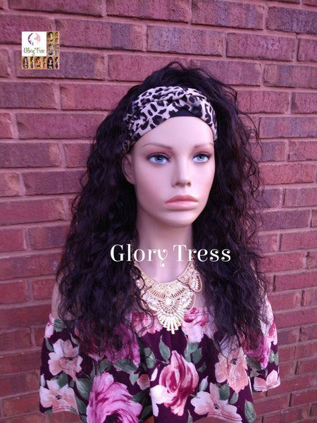 Headband Half Wig, 100% Human Remy Hair - Loose Wavy Wig - Black Wig - Glory Tress Wigs - African American Wig // ENDURANCE