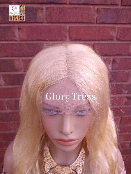 Wavy Blonde Lace Front Wig | 100% Brazilian Remy  Human Hair Wig | Glory Tress, Alopecia Chemo Wig, Affordable Wig, Hairloss / DIVINE