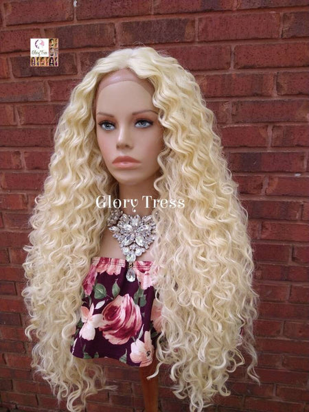 Curly Lace Front Wig, Wigs, 613 Platinum Blonde Wig,  Blonde Curly Wig, Glory Tress, READY To SHIP // MIRACLE