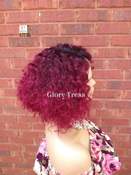 Lace Front Wig - Wavy Bob Wig - Wigs - Ombre Burgundy Wig - Glory Tress Wig - Bath And Beauty - African American Wig - NEW ARRIVAL - RUBIES
