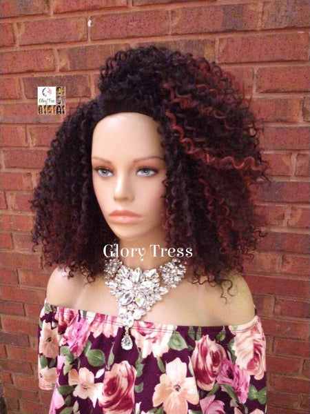 Kinky Curly Wig,  Curly Half Wig, Big Natural Afro Wig, African American Wig, Glory Tress // YOU'RE GORGEOUS