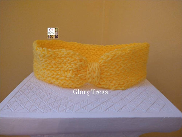 CLEARANCE // Crochet Headband - Yellow Headband - Turbans - Handmade Turban - Handmade Crochet Headband - Glory Tress  // GLAMOROUS