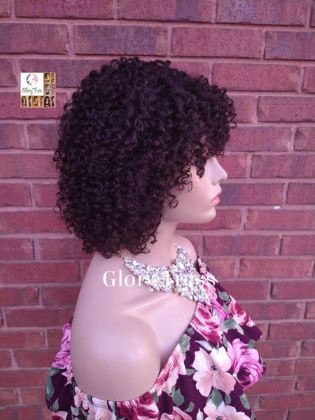 Custom // Kinky Curly Full Cap Wig, 100% Remy Human Hair, Dark Brown Afro Wig, African American Wig // EDEN3