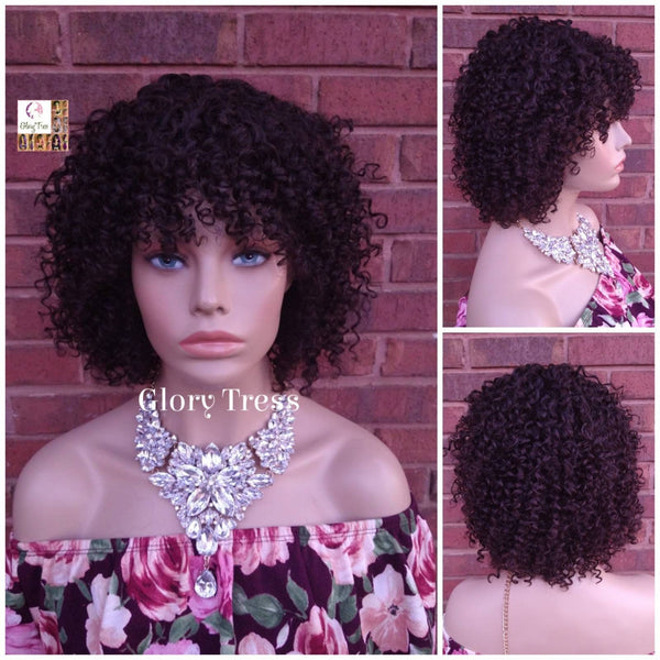 Custom // Kinky Curly Full Cap Wig, 100% Remy Human Hair, Dark Brown Afro Wig, African American Wig // EDEN3