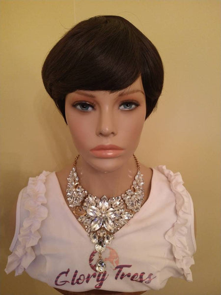 Full Wig | Pixie Cut Wig | 100% Remy Human Hair Wig | Wigs | Glory Tress | Razor Cut Wig | CLEARANCE// REVIVAL