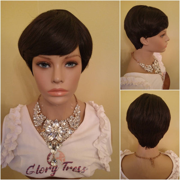 Full Wig | Pixie Cut Wig | 100% Remy Human Hair Wig | Wigs | Glory Tress | Razor Cut Wig | CLEARANCE// REVIVAL