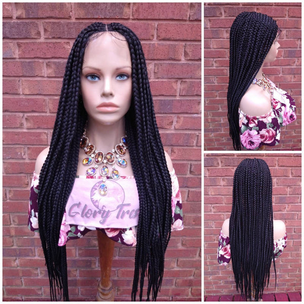 Knotless Crochet Braid Wig Black Lace Front Wigs Glory Tress African American Wig Gift For Her Ready To Ship | TRIBAL QUEEN