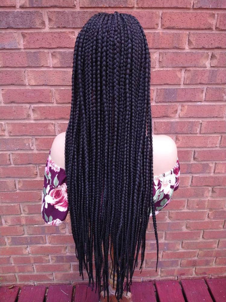 Knotless Crochet Braid Wig Black Lace Front Wigs Glory Tress African American Wig Gift For Her Ready To Ship | TRIBAL QUEEN