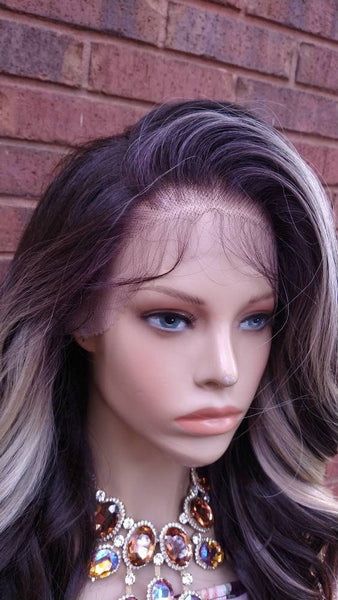 32" Curly Lace Frontal Wig Pre-Plucked HD Lace Wig Yaki Human Hair Blend Brown & Blonde Wig For Women 13X6 Free Parting Glory Tress- LUXURY