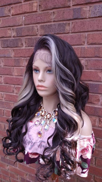 32" Curly Lace Frontal Wig Pre-Plucked HD Lace Wig Yaki Human Hair Blend Brown & Blonde Wig For Women 13X6 Free Parting Glory Tress- LUXURY