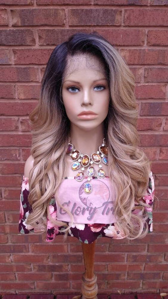 Curly Lace Frontal Wig Pre-Plucked HD Lace Wig Yaki Human Hair Blend Blonde Wig For Women 13X6 Free Parting Glory Tress- ROYAL