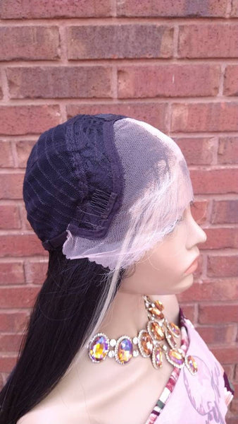 Blonde & Black Lace Frontal Wig Straight Wig With HD Lace Human Blend Wig 13x6 Free Parting Glory Tress Wigs Alopecia Wig - COOKIE
