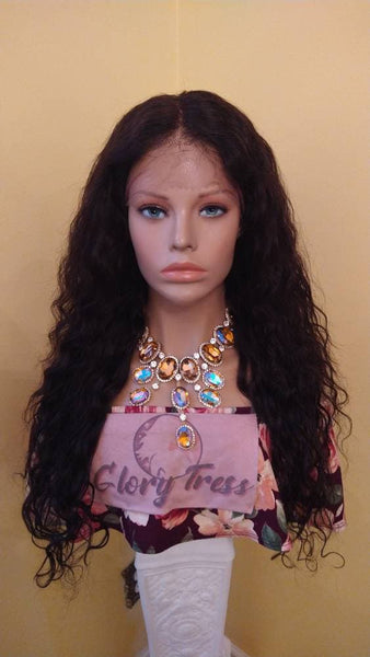13x4 Loose Wave Frontal Wig | 24" HD Transparent Lace Front Wigs | 100% Brazilian Human Hair | Wet & Wavy|African American Wig | Glory Tress