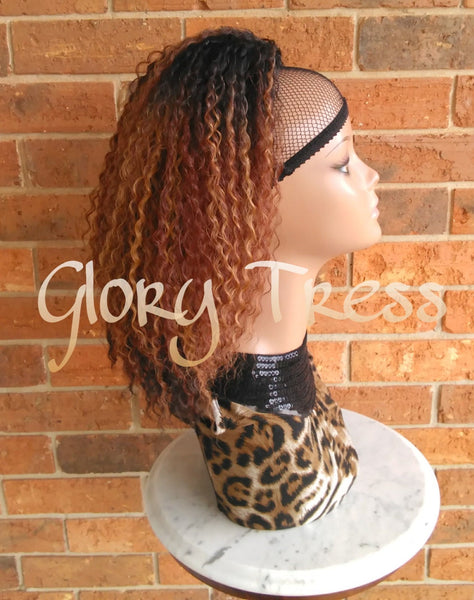 Kinky Curly Ponytail, Drawstring Ponytail Extensions, Ombre Ponytail  //
