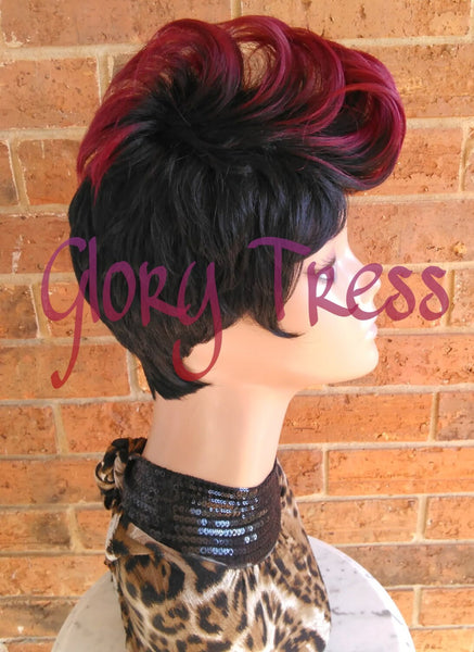 CLEARANCE //Wig, Glory Tress, Mohawk Wig, Ombre Mohawk Full Wig, Short Razor Cut Wig // REPENT