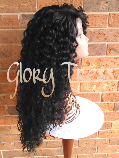 ON SALE // Long Beach Curly Lace Front Wig, Black Curly Wig, Big Curly Hairstyle // DREAM2 (Free Shipping) - Glory Tress