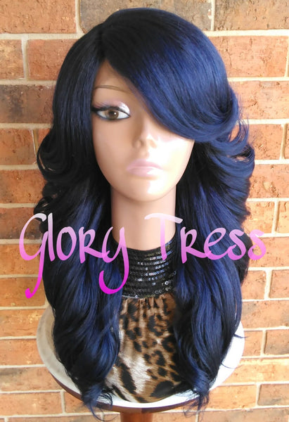 Lace Front Wig, Curly Lace Front Wig, Blue Wig, Glory Tress, Wig, Heat Safe, On Sale // SALVATION