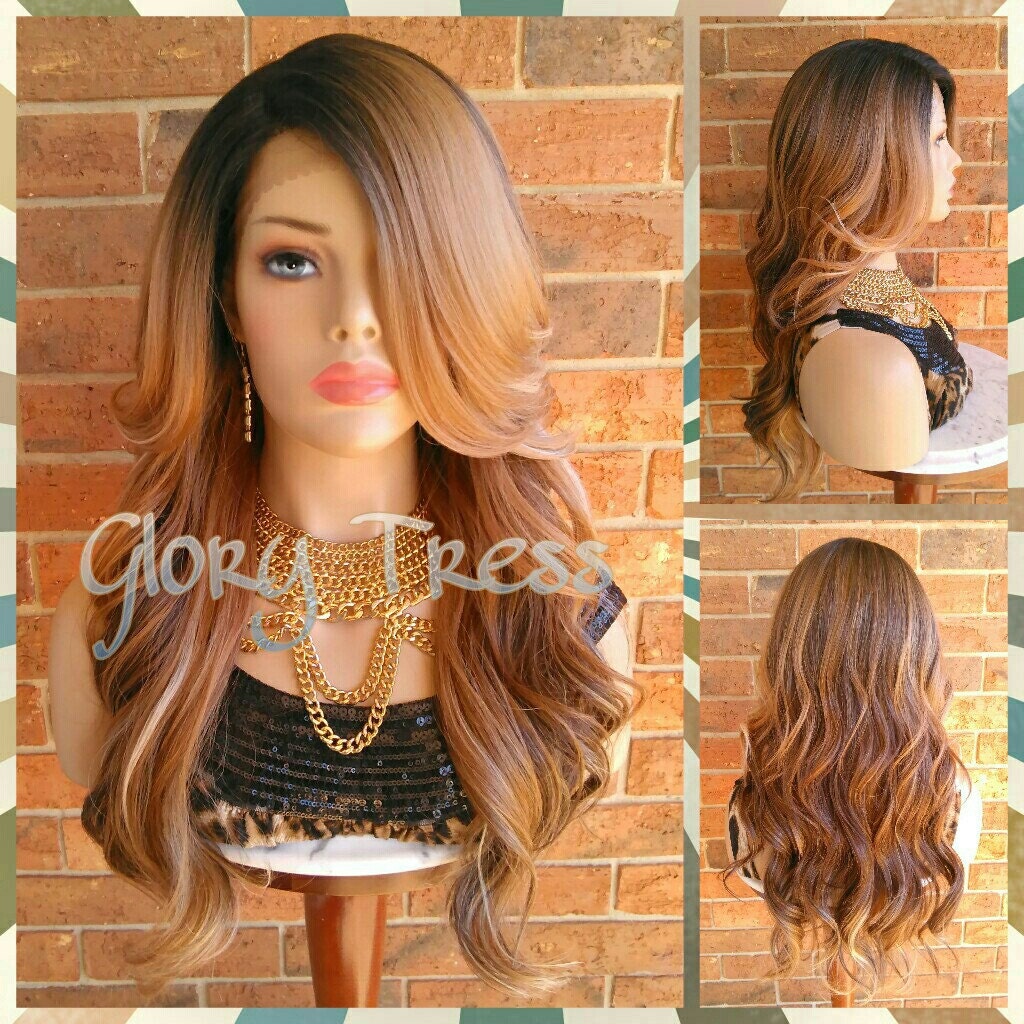 Lace Front Wig, Wigs, Wavy Lace Front Wig, Ombre Blonde Wig, Dark Rooted Wig, Silky Textured Wig, On Sale // PURITY (Free Shipping)