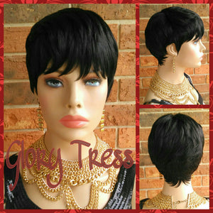Short Razor Cut Full Wig, Pixie Cut Hairstyle, 100% Remy Human Hair Wig // REVIVE
