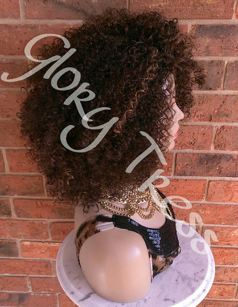 Kinky Curly Wig, Short Curly Half Wig, Big Natural Afro Wig, African American Wig // TRUST3