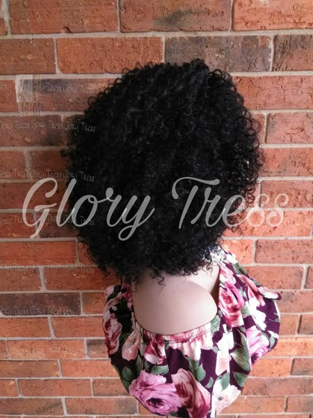 Kinky Curly Lace Front Wig, Big Curly Afro Wig, Black Curly Wig//VASHTI