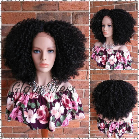 Lace Front Wig, Kinky Curly Lace Front Wig, Wigs, Glory Tress, Big Curly Afro Wig, Black Curly Wig//VASHTI